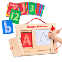 Planche de traçage alphabétique Joycat en bois – Jouet éducatif pour enfants pour l'apprentissage de l'écriture des lettres et des chiffres anglais – Vente en gros