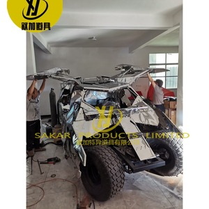 Sculpture de voiture d'accident en acier inoxydable abstrait, finition miroir, en acier inoxydable, pour l'extérieur, statue de voiture de <span class=keywords><strong>Batman</strong></span> - Product Image 4
