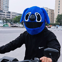 Housse de casque de moto en fausse fourrure de lapin, motif dessin animé, résistante aux rayures, design Stitch pour chiot
