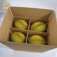 Robuuste, duurzame, milieuvriendelijke, herbruikbare golfkartonnen verpakking met aangepaste bedrukking voor durian fruit, anti-stoot.