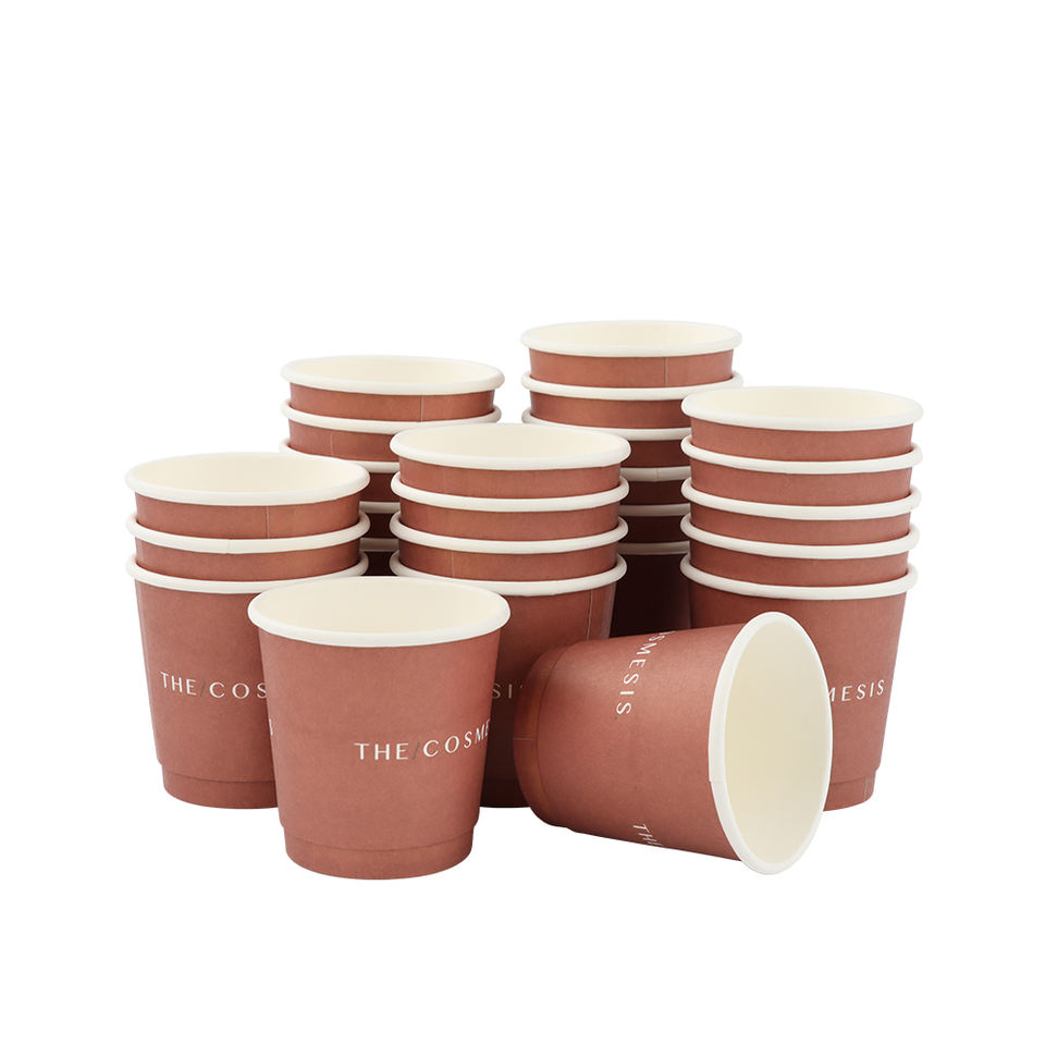 Pe coated double walls paper coffee cups with plastic lids