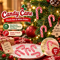 Vente en gros OEM – Mini-bâtonnets de bonbons de Noël emballés individuellement, saveur menthe poivrée, bonbons durs pour cadeaux de fin d'année