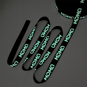 Tùy Chỉnh 38Mm Túi Xách Túi Dây Đeo Logo Chữ Nylon Jacquard Vải Với <span class=keywords><strong>Glow</strong></span>-In-The-<span class=keywords><strong>Dark</strong></span> Logo - Product Image 1