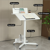 Bureau de levage à hauteur réglable pneumatique de bureau de vente chaude avec bureau de bureau rabattable