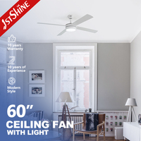 Ventilateur de plafond 1stshine de 60 pouces, qualité supérieure, vente en gros, haute performance, style luxueux, grand moteur DC avec éclairage LED