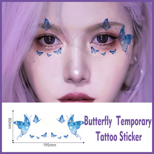 Fée papillon ailes brillant tatouage autocollant étanche yeux visage main corps Art faux <span class=keywords><strong>tatouages</strong></span> pour femmes maquillage danse musique Festival - Product Image 6