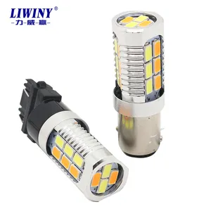 Liwiny Auto LED Bulb S25 T20 1157 3157 7443 22SMD 5630 Switch Back Yellow White for Car Turning Signal Light