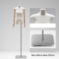 Mannequin Buste en Bois pour Femme avec Épaules Larges pour Vitrine de Magasin de Mode