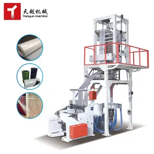 Máquina sopradora de filme Ldpe Tianyue plástico Aba Abc linha de produção de extrusora de filme soprado com efeito de estufa de 3 camadas com enrolador