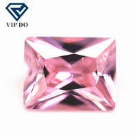 Qualité 5A 3*5mm-13*18mm baguette coupée à la machine en forme de zircone cubique rose pierres précieuses en vrac baguette synthétique pierres CZ découpées à la machine