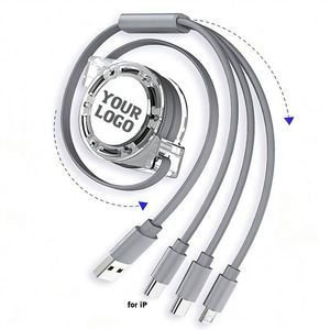 Wholesale Promo Gift Logo Printed 3In1 Retractable <b>Usb</b> Fast <b>Micro</b> 1M Multi Charging Phone Charger <b>Cable</b> Custom Promotional Gifts - Product Image 1