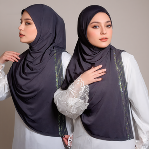 Musselinturban Instant <span class=keywords><strong>Hijab</strong></span> Jersey Polyester Islamitisch Design Effen Kleur Stretch Vier Seizoenen Volwassenen - Product Image 6