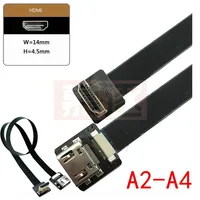 Cable plano flexible HDMI FPV FPC FFC hembra a macho, adaptador de 90 grados arriba/bajo, cable de extensión plano de cinta FPC de 10 cm, paso de 20 pines