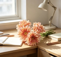 Bouquet de marguerites artificielles LUYI à 5 têtes, fleurs en soie faites à la main au toucher réel pour la décoration de chambres de luxe