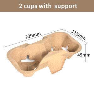 Поднос-держатель для кофейных стаканов на вынос, 2/4 отделения, коричневый, гофрированный, экологичный, одноразовый, настраиваемый, перерабатываемый, бумажный - Product Image 4