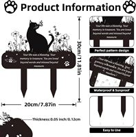 Silhouette de chat gravée de motifs floraux, ornement de pelouse imperméable et antirouille, décoration de jardin extérieur, plaque commémorative en métal