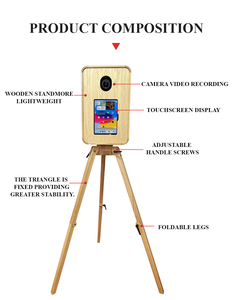 Draagbare retro houten fotohokje voor DSLR & <span class=keywords><strong>iPad</strong></span>, kleur aanpasbaar vintage design voor bruiloften & live streaming evenementen - Product Image 5