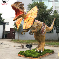 Modèle de dinosaure Dilophosaurus animatronique, simulation mécanique électrique, grande figurine de dinosaure pour la décoration des parcs à thème