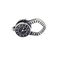 19x10mm Fancy Fashion Antique Oxidized Sterling Silver Clock Shaped Lobster Clasp Closure Closure Clasp Bracelet Jewelry Findings