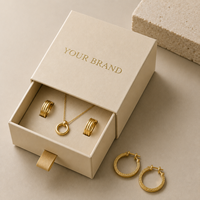 Boîte cadeau de luxe personnalisée pour bijoux avec ruban, emballage en papier recyclé pour bague, bracelet, collier, logo personnalisé