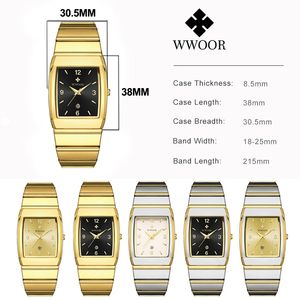 Orologio da <span class=keywords><strong>uomo</strong></span> quadrato di lusso WWOOR 8888, automatico con data, impermeabile, in acciaio inossidabile, orologio da polso al quarzo da <span class=keywords><strong>uomo</strong></span>, elegante e professionale. - Product Image 6