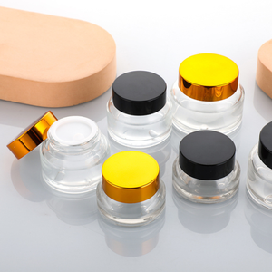 Bouteilles de crème pour le visage lisses, transparentes, à large ouverture, pots en verre à épaulement de 15ml, 30ml, 50ml, flacons vides pour crème pour les mains - Product Image 4