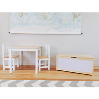 Ensemble de table et chaises d'étude pour enfants en bois de pin, mobilier de bureau pour activités de lecture et d'écriture à la maison ou en classe pour tout-petits