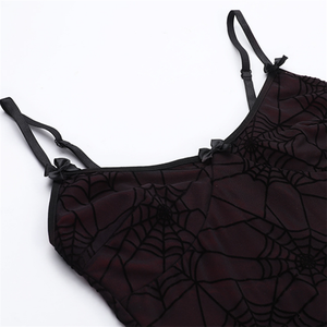 Vestido Punk gótico Sexy de alta calidad para mujer, tirantes largos de encaje, estilo oscuro, ropa de personaje de sirvienta elegante - Product Image 4