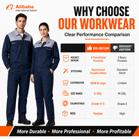 Combinaison de travail pour hommes à manches longues en polyester, résistante aux taches, pour usine, atelier, réparation de machines, chantier de construction, logistique, sur mesure