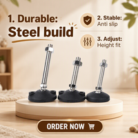 Niveau de réglage industriel en métal en forme de T, réglable, GJ61201 80D M12*80/100/120/150, conforme RoHS, du fournisseur chinois