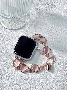 Correa de reloj con dije de estrella y piedra ojo de gato, pulsera de cadena deslizante ajustable, repuesto para reloj inteligente para mujer - Product Image 4