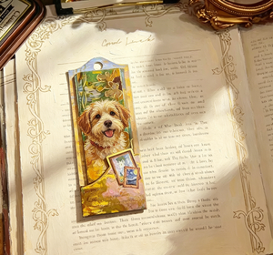 Marcapáginas de Papel con Impresión de Pintura al Óleo Impresionista Vintage, Diseño de Gato, Perro o Mascota, con Borla de Seda, Estilo <span class=keywords><strong>Monet</strong></span> y Van Gogh - Product Image 1