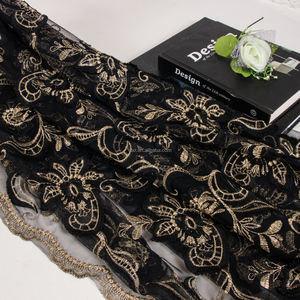 Tela de encaje de tul poliéster precio al por mayor OEM bordado lentejuelas para vestidos de novia directo de fábrica de tul de ropa - Product Image 4