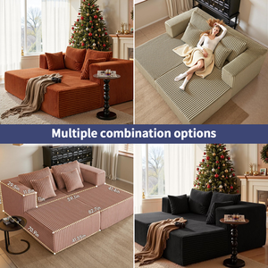 Maßgefertigtes MOQ100 Set Vakuumkomprimiertes Knochenloses Schaumstoff Modernes Cord-Sofa 28D Möbel für Wohnzimmer Hotel Büro - Product Image 6