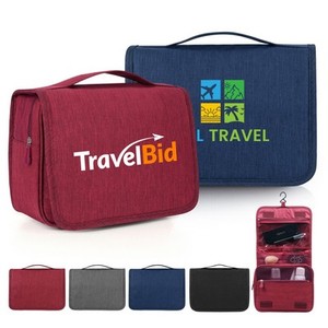 Trousse de Toilette de Voyage Personnalisable avec Logo, Sacs Cosmétiques Suspendus Imperméables avec Fermeture Éclair en Tissu - Product Image 2