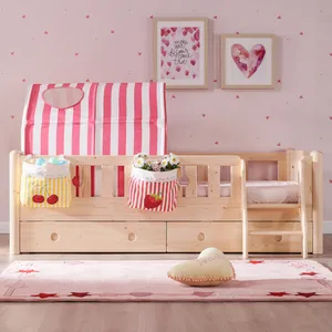 Factory cama outlet bed designer furniture fold up outdoor houses supplier children bed set kids for toddler kids