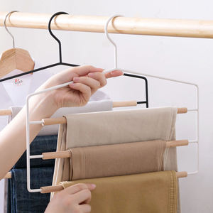 กางเกงหลายชั้นสามชั้น,อุปกรณ์บาร์ไม้ประหยัดพื้นที่ไม้แขวนเสื้อหลายชั้น<span class=keywords><strong>สี</strong></span>ดำ - Product Image 5