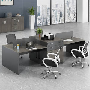 Özelleştirilebilir yeni ofis mobilyaları ofis iş istasyonları şirket personel masaları 4 kişi masası tasarımcı modelleri beyaz - Product Image 1