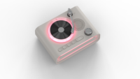 Haut-parleur de style vinyle rétro 10W avec lumière ambiante RGB, TWS, USB, TF, AUX, 2500mAh, décoration de bureau vintage, haut-parleur cadeau