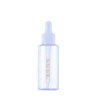 Flacon compte-gouttes en plastique transparent de 5 ml, 10 ml, 30 ml, 60 ml, 80 ml avec bouchon compte-gouttes pour huile essentielle et emballage cosmétique