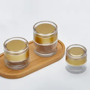 中国供应商奶油容器20g 30g 50g玻璃化妆品罐透明奶油罐