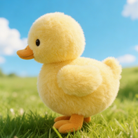 Peluche Canard Jaune Adorable avec Rembourrage en Coton PP, Matière 100% Polyester, Cadeau d'Anniversaire Unisexe pour Enfants