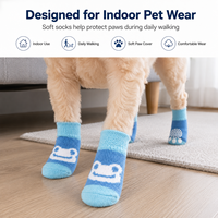 Chaussettes personnalisées en coton tricoté pour chien avec motif animal, bord côtelé doux et patins antidérapants pour l'intérieur, marque privée