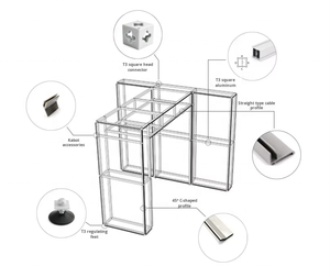 Sublimación de tinte de exhibición de torre de giro de aluminio plegable reutilizable y portátil impresa para ferias y <span class=keywords><strong>exposiciones</strong></span> - Product Image 3