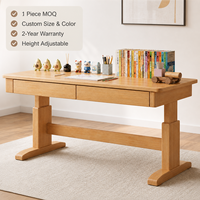 Bureau d'étude moderne et durable en bois clair, réglable en hauteur, avec tiroirs, pour étudiants, chambre à coucher, bureau à domicile