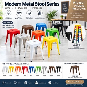 Taburete de Bar Industrial de Metal Plateado, Silla Moderna de Altura Media con Reposapiés para Hogar, Bar, Exterior, Escuela, Envío DDP a EE. UU. - Product Image 6