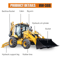 Livraison gratuite OEM/ODM 4x4 EPA/Euro 5 Tracteur compact à roues 12 ch 360 Mini tracteur avec chargeur frontal et pelle arrière avec cabine pour la ferme