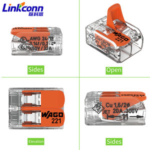 Conector de Empalme Rápido WAGO 221-412 con Palanca, 32A 450V, para Todo Tipo de Cables, Carcasa de PC, Contacto de Cobre para Conexiones de Cables - Product Image 4