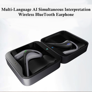 Écouteurs de traduction d'interprétation IA bidirectionnels simultanés, casque de traduction intelligent, appareil de traduction pour les voyages et les réunions, écouteurs de traduction - Product Image 1