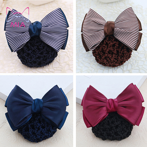 Flower Headdress Nurses Bow <strong>Bun</strong> Jewelry Hairnet Pocket Alloy <strong>Hair</strong> <strong>Pins</strong> With Net Hotel Bank Clerk Hairpin Headband Accessories - Product Image 2